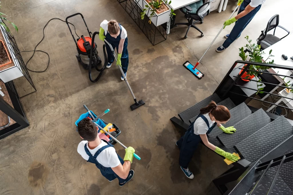 Top view of Commercial cleaning Surrey