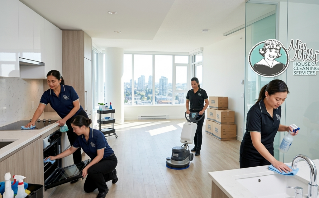 Move In Move Out Cleaning Burnaby professionals cleaning apartment interior