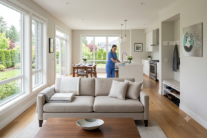 Professional maid providing house cleaning services in Surrey